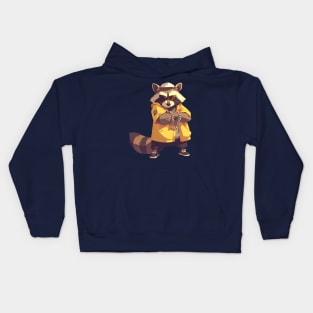 cool raccoon Kids Hoodie